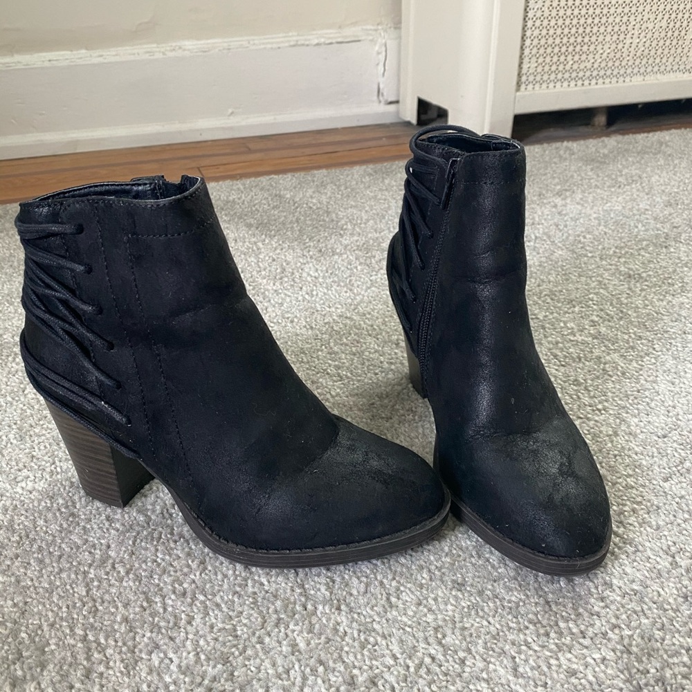 Candies Black booties- size 6